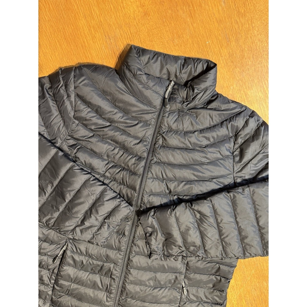 32 Degrees Heat Down Puffer Jacket Womens L Black Lightweight Full Zip Packable